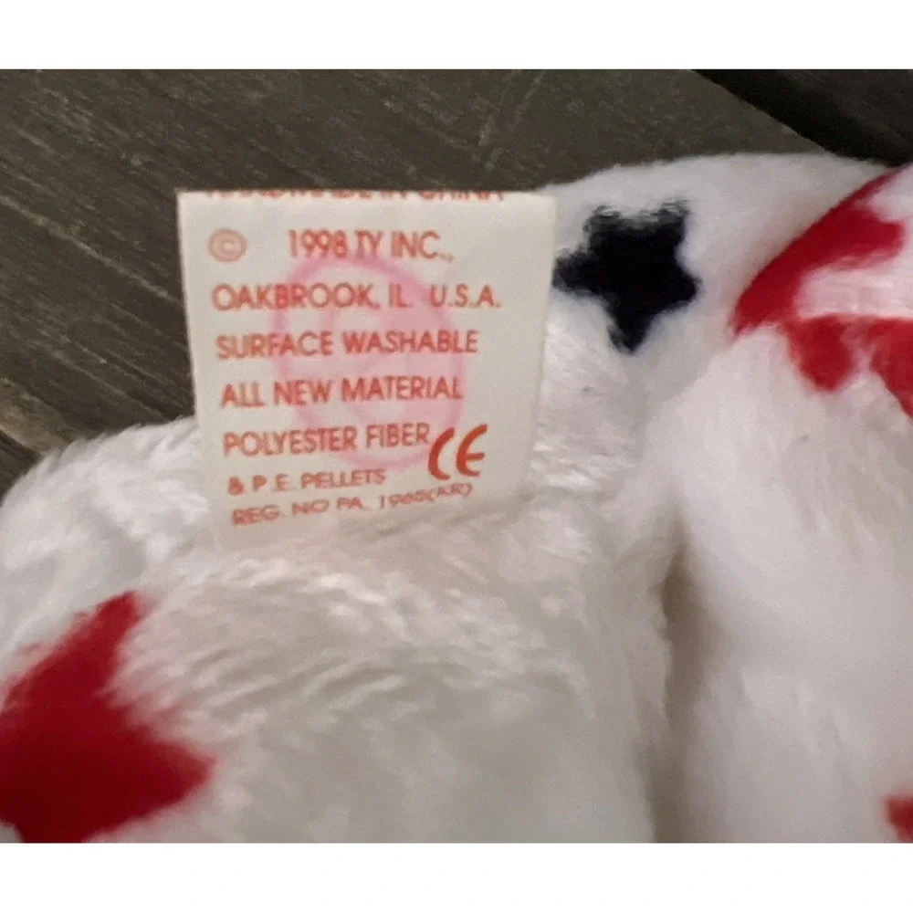 Ty Beanie Baby Glory the Bear 1998 Patriotic American Flag Stars Plush Toy